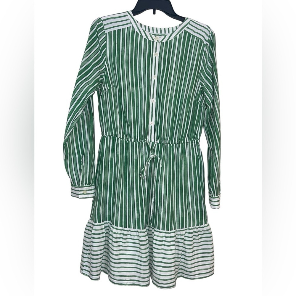 Loft flirty flounce hem drawstring waist Henley dress. Size M GUC - Picture 7 of 10